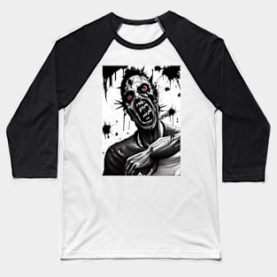 CRAZY RED EYED HALLOWEEN ZOMBIE Baseball T-Shirt